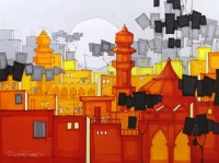 Salman Farooqi, 36 x 48 Inch, Acrylic on Canvas, Cityscape Painting, AC-SF-230